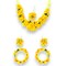 Flower Designer Jewelry Set for Women Handmade Necklace with Earrings Maang Tikka Bracelets Indian Artificial Jewellery for Haldi Mehndi Wedding Party Bridal
